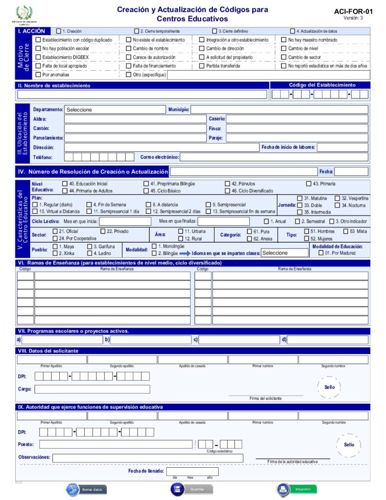 thumbnail of ACI-FOR-01 Formulario vigente sobre actualización de códigos