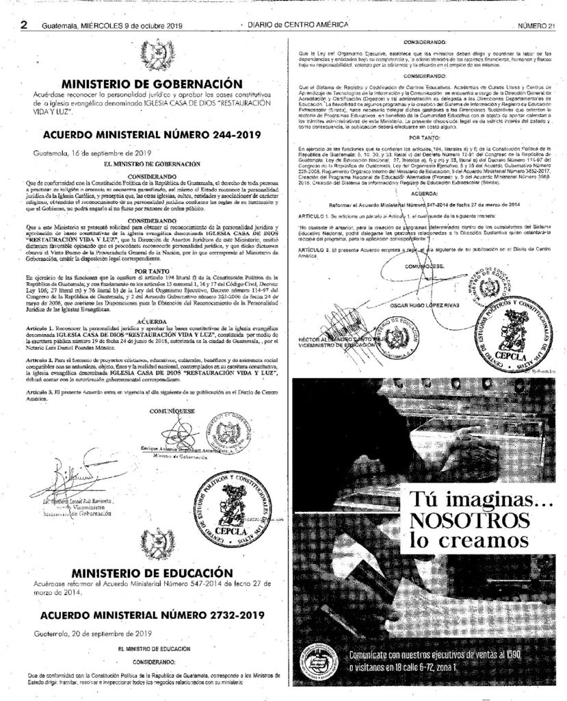 thumbnail of Acuerdo Ministerial No. 2732-2019
