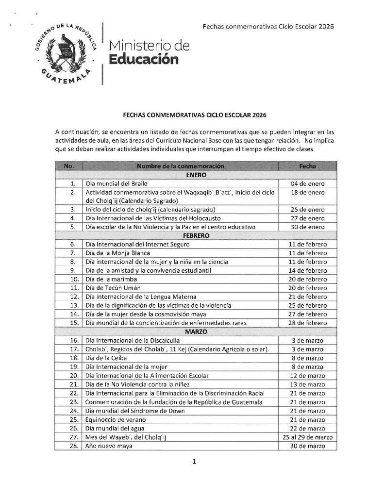 thumbnail of Fechas conmemorativas ciclo escolar 2026