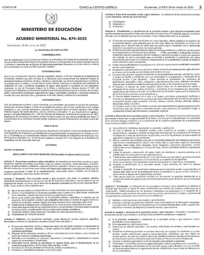 thumbnail of Acuerdo Ministerial No. 874-2025