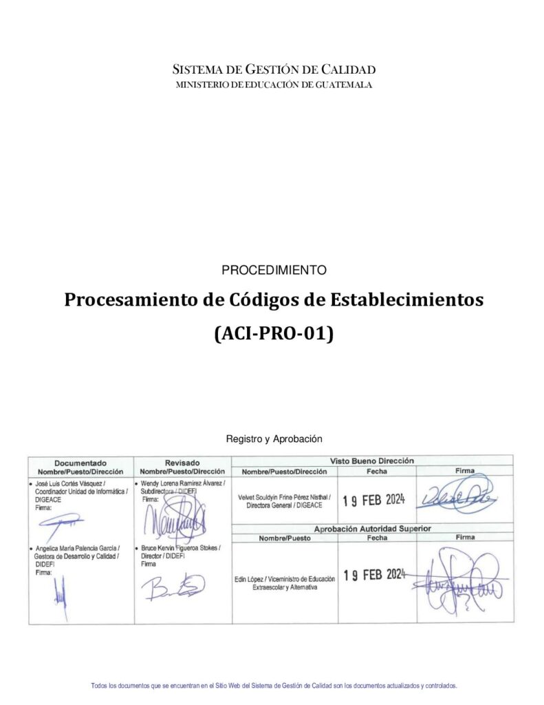thumbnail of ACI-PRO-01 Procesamiento códigos de establecimientos