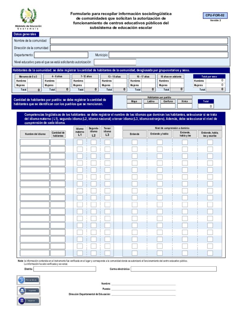 thumbnail of CPU-FOR-02 Formulario sociolingüístico autorización funcionamiento centros educativos públicos
