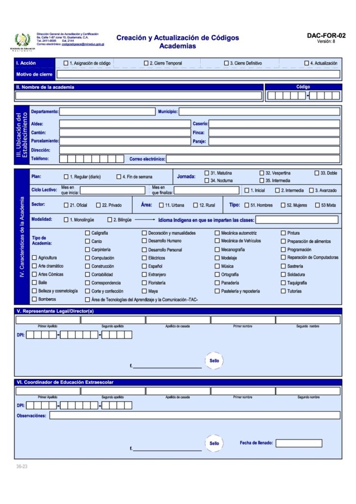 thumbnail of Creación y actualización de códigos academias